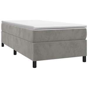 Box spring postel s matrací světle šedá 90x190 cm samet - obrázek 3