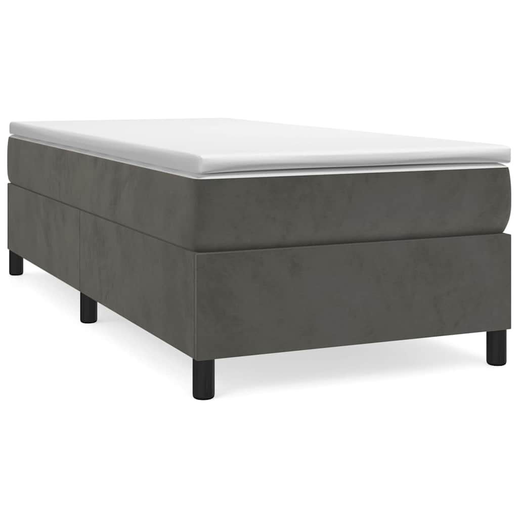 vidaXL Boxspring met matras fluweel donkergrijs 90x190 cm grijs, foto 3