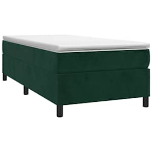 Box spring postel s matrací tmavě zelená 90x190 cm samet - obrázek 3