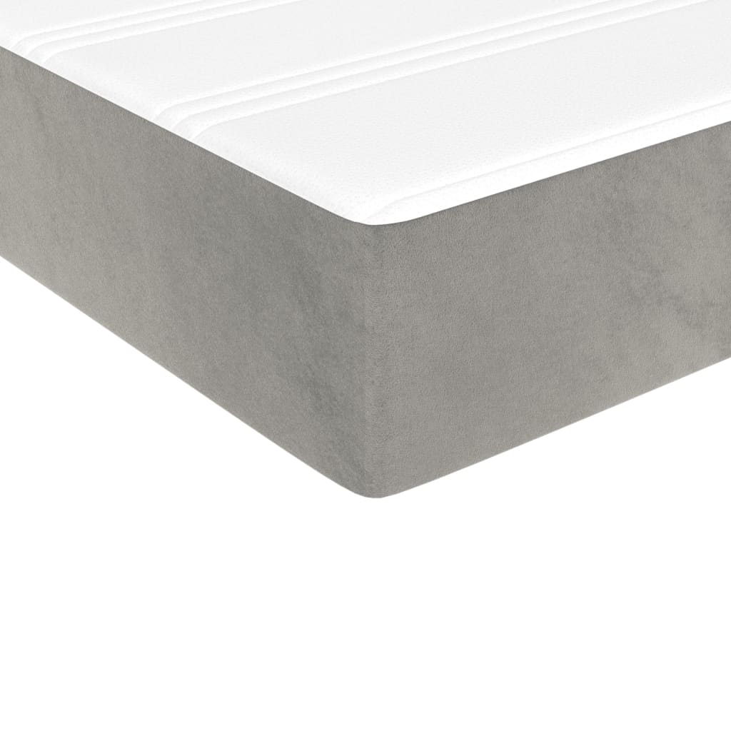  Posteľný rám boxsping s matracom bledosivý 90x200 cm zamat