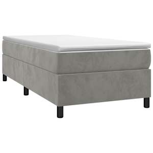 Box spring postel s matrací světle šedá 90x200 cm samet - obrázek 3