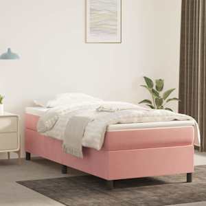 Box spring postel s matrací růžová 90x200 cm samet - obrázek 1