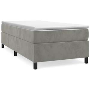 Box spring postel s matrací světle šedá 100x200 cm samet - obrázek 2