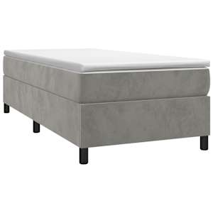Box spring postel s matrací světle šedá 100x200 cm samet - obrázek 3