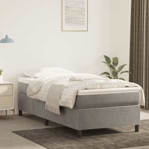 Box spring postel s matrací světle šedá 100x200 cm samet - obrázek 1
