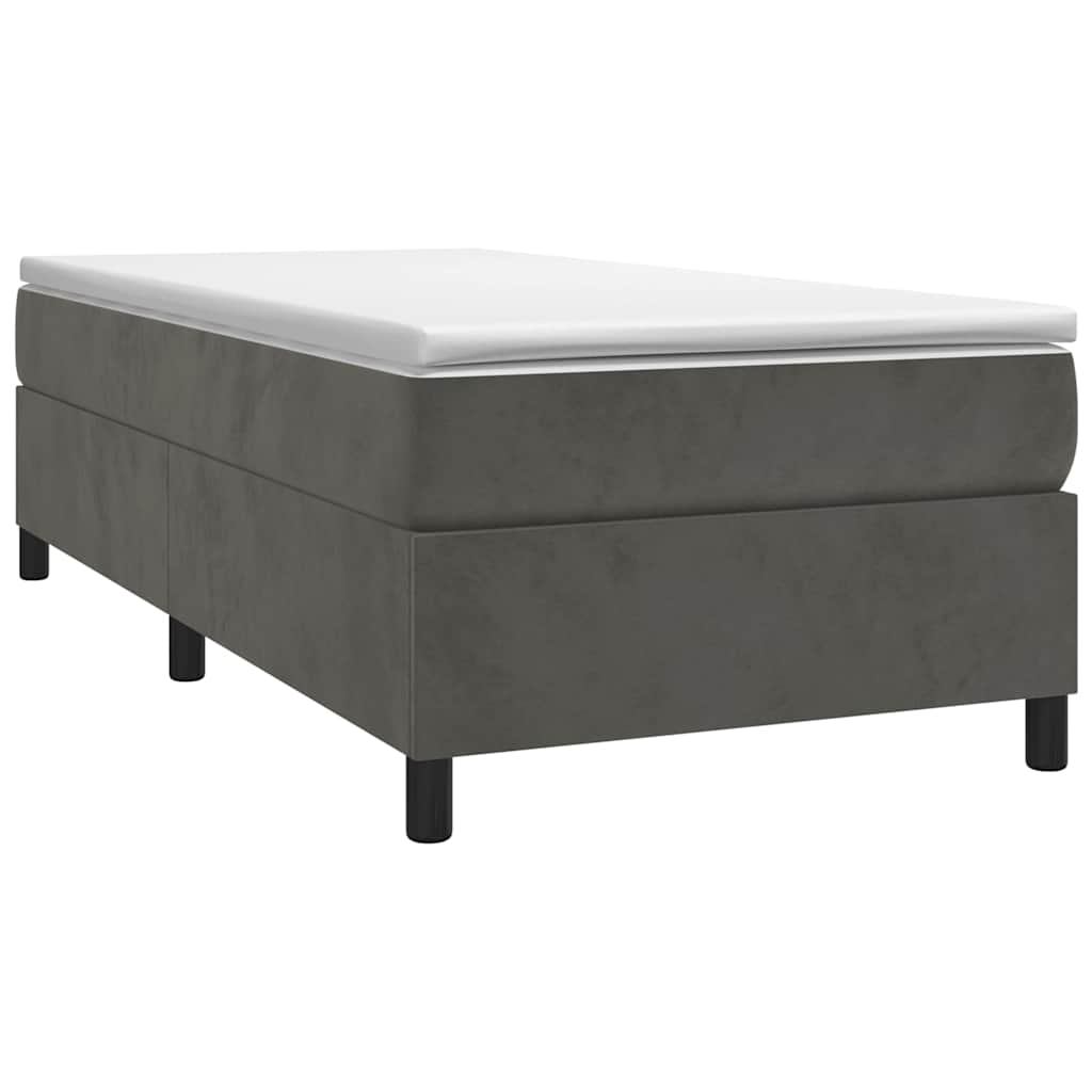 vidaXL Boxspring met matras fluweel donkergrijs 100x200 cm grijs, foto 2