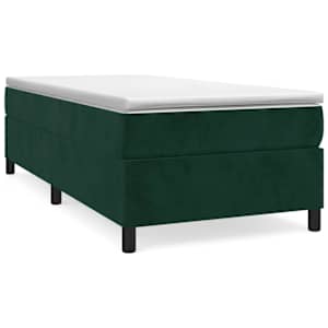Box spring postel s matrací tmavě zelená 100x200 cm samet - obrázek 2