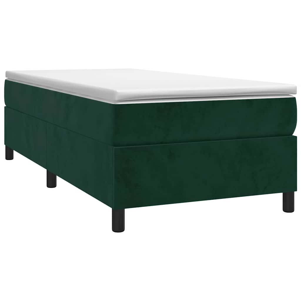vidaXL Boxspring met matras fluweel donkergroen 100x200 cm groen, foto 2