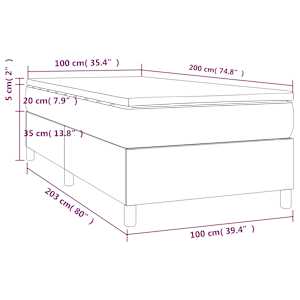 Box spring postel s matrací tmavě zelená 100x200 cm samet - obrázek 10