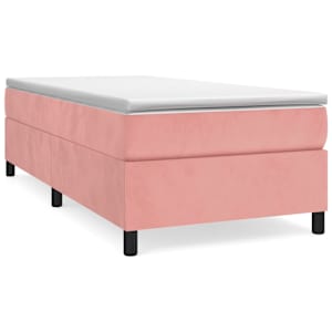 Box spring postel s matrací růžová 100x200 cm samet - obrázek 2