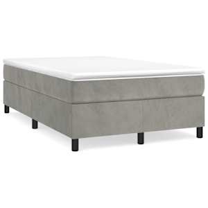 Box spring postel s matrací světle šedá 120 x 200 cm samet - obrázek 2