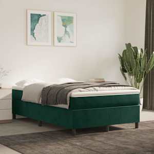 Box spring postel s matrací tmavě zelená 120 x 200 cm samet - obrázek 1
