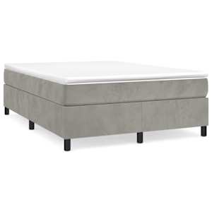 Box spring postel s matrací světle šedá 140x190 cm samet - obrázek 2