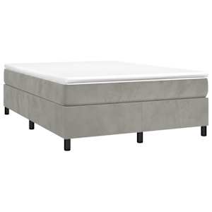 Box spring postel s matrací světle šedá 140x190 cm samet - obrázek 3