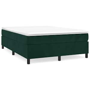 Box spring postel s matrací tmavě zelená 140x190 cm samet - obrázek 2