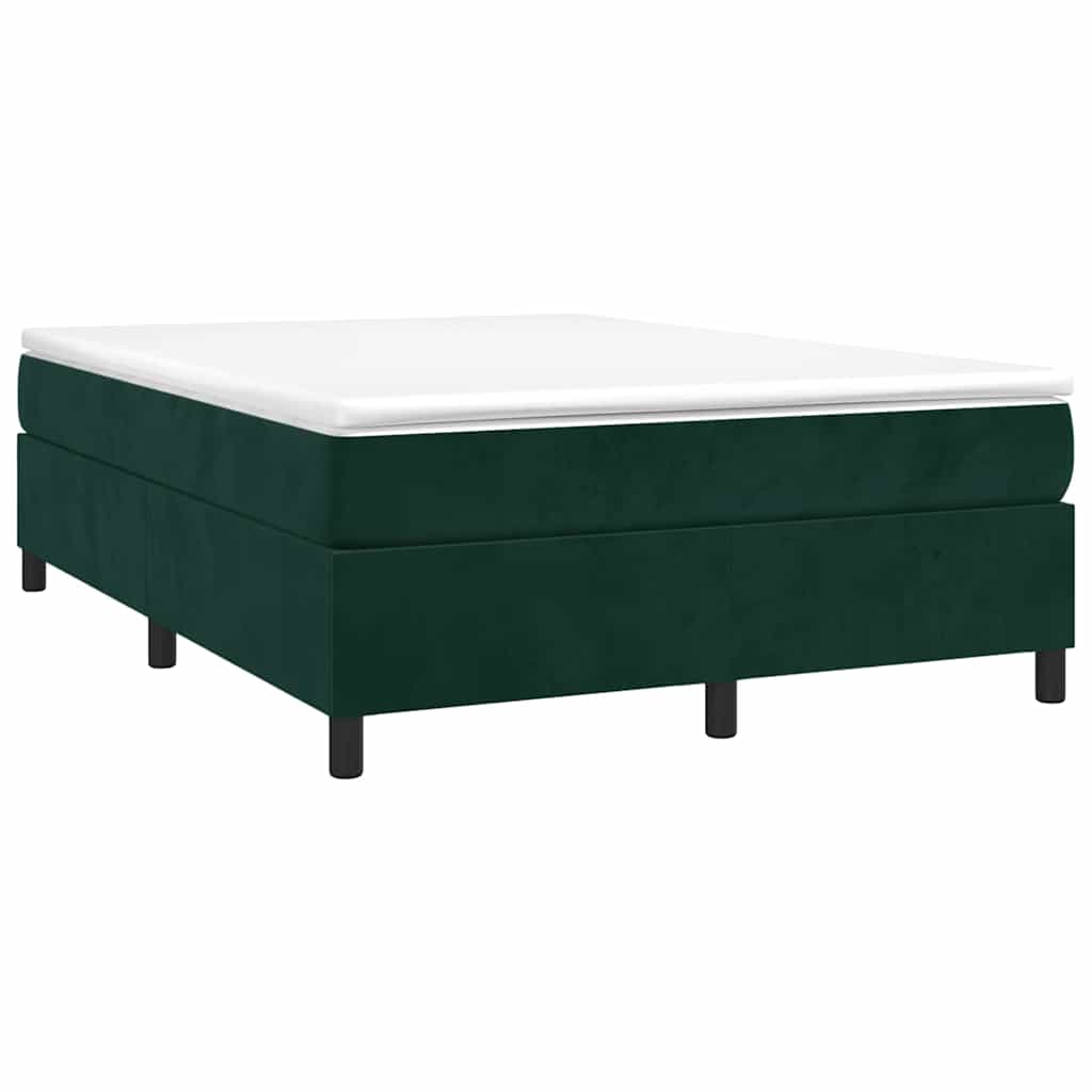 vidaXL Boxspring met matras fluweel donkergroen 140x190 cm groen, foto 2