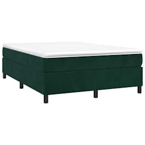 Box spring postel s matrací tmavě zelená 140x190 cm samet - obrázek 3