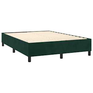 Box spring postel s matrací tmavě zelená 140x190 cm samet - obrázek 4
