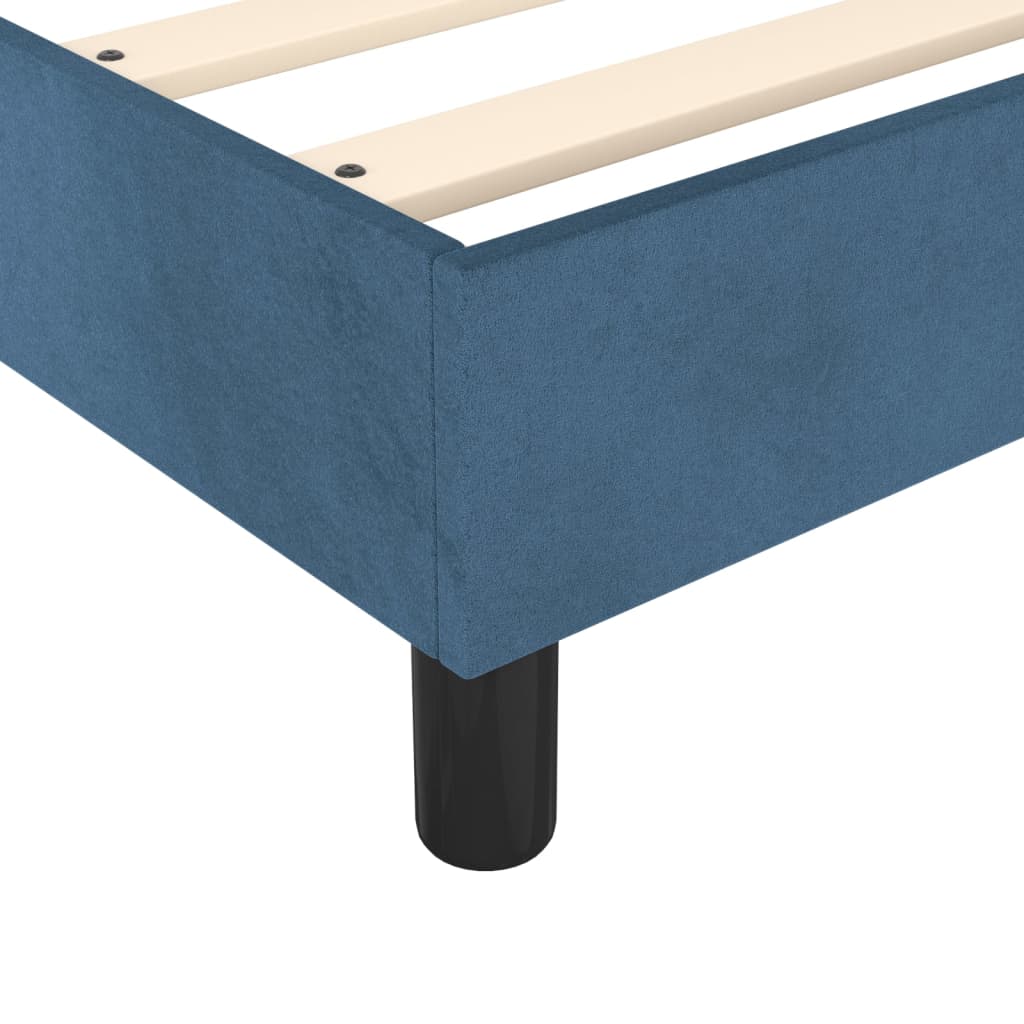 Box spring postelja z vzmetnico temno modra 140x190cm žamet