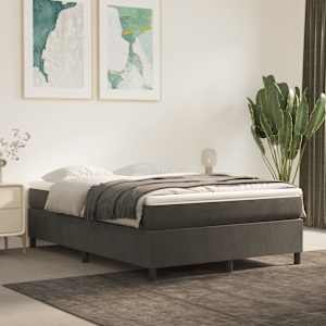Box spring postel s matrací tmavě šedá 140x200 cm samet - obrázek 1