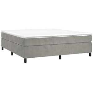 Box spring postel s matrací světle šedá 160x200 cm samet - obrázek 3