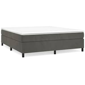 Box spring postel s matrací tmavě šedá 160x200 cm samet - obrázek 2