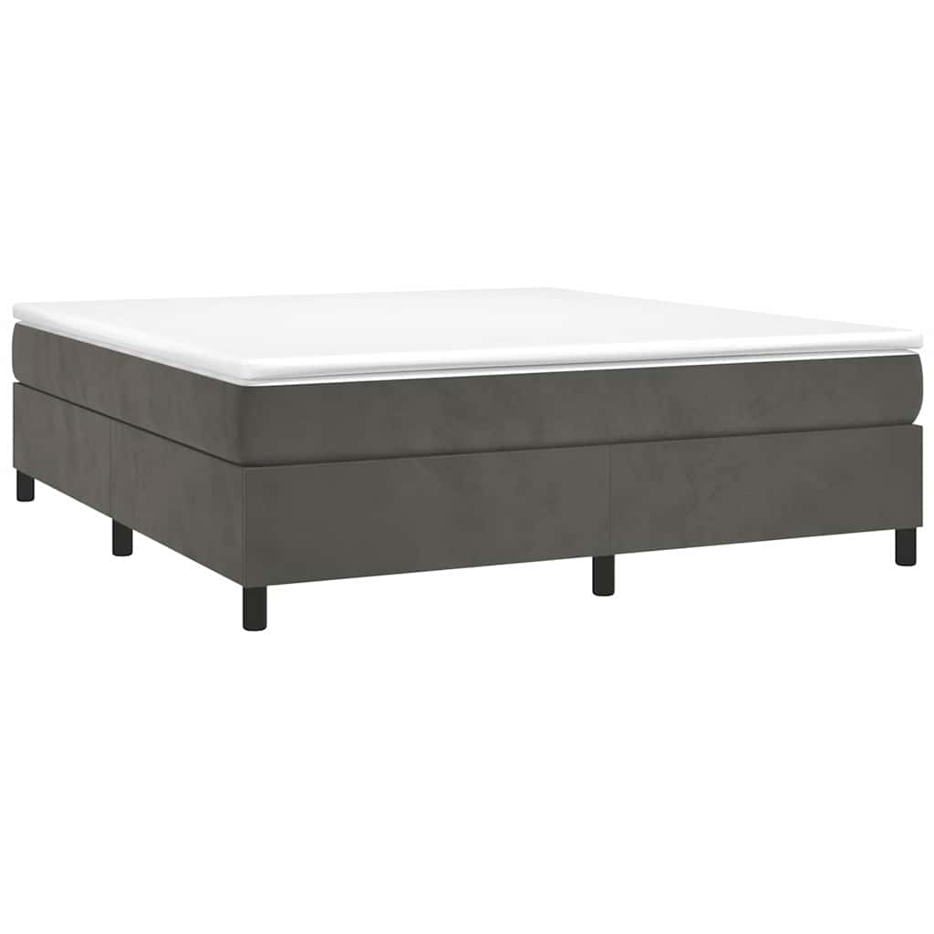 vidaXL Boxspring met matras fluweel donkergrijs 160x200 cm grijs, foto 2