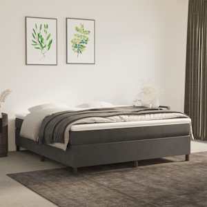 Box spring postel s matrací tmavě šedá 160x200 cm samet - obrázek 1