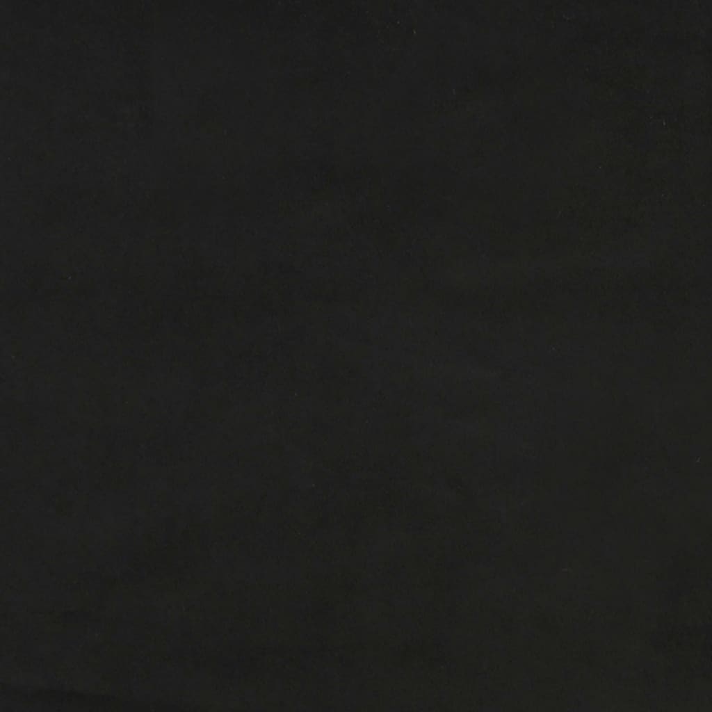 Fekete bársony rugós ágy matraccal 160x200 cm 
