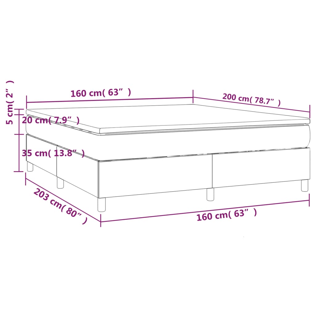 Pat box spring cu saltea, negru, 160x200 cm, catifea