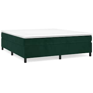 Box spring postel s matrací tmavě zelená 160x200 cm samet - obrázek 2