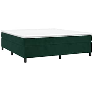 Box spring postel s matrací tmavě zelená 160x200 cm samet - obrázek 3