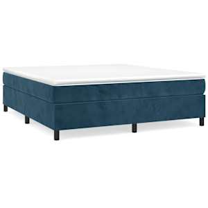Box spring postel s matrací tmavě modrá 160x200 cm samet - obrázek 2