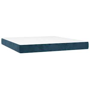Box spring postel s matrací tmavě modrá 160x200 cm samet - obrázek 5