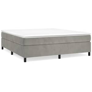Box spring postel s matrací světle šedá 180x200 cm samet - obrázek 2