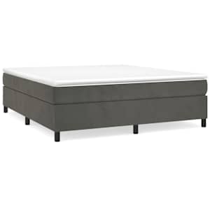 Box spring postel s matrací tmavě šedá 180x200 cm samet - obrázek 2