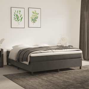 Box spring postel s matrací tmavě šedá 180x200 cm samet - obrázek 1
