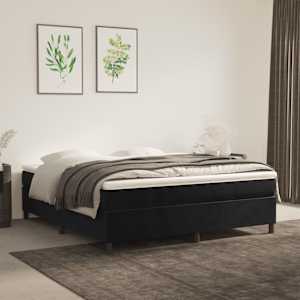 Box spring postel s matrací černá 180x200 cm samet - obrázek 1