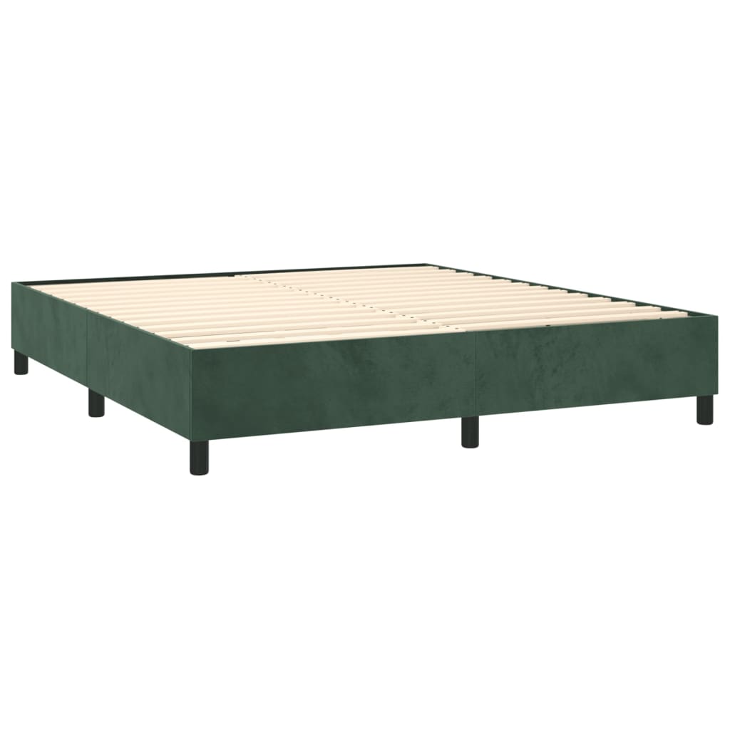 Box spring postel s matrací tmavě zelená 180x200 cm samet