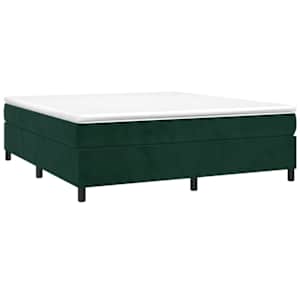 Box spring postel s matrací tmavě zelená 180x200 cm samet - obrázek 3