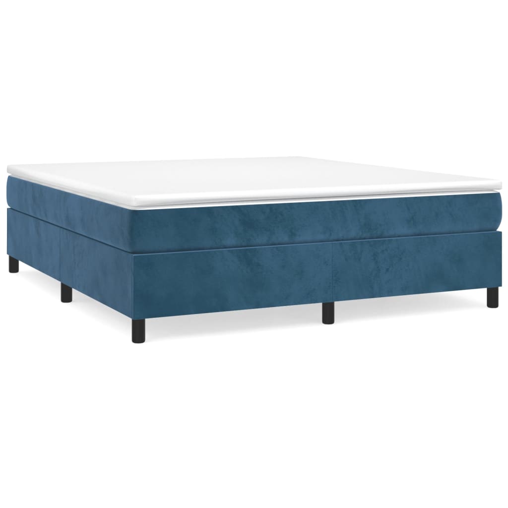 Box spring postel s matrací tmavě modrá 180x200 cm samet