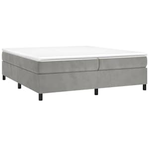 Box spring postel s matrací světle šedá 200x200 cm samet - obrázek 2