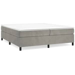 Box spring postel s matrací světle šedá 200x200 cm samet - obrázek 3