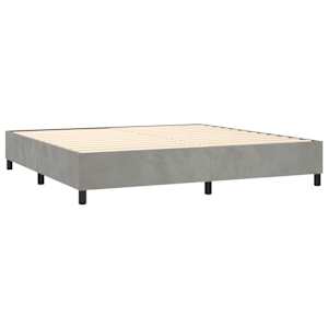 Box spring postel s matrací světle šedá 200x200 cm samet - obrázek 4