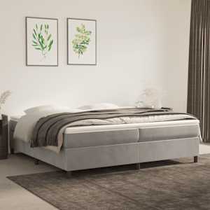 Box spring postel s matrací světle šedá 200x200 cm samet - obrázek 1