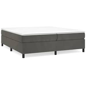 Box spring postel s matrací tmavě šedá 200x200 cm samet - obrázek 3