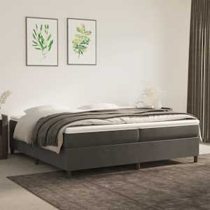 Box spring postel s matrací tmavě šedá 200x200 cm samet - obrázek 1