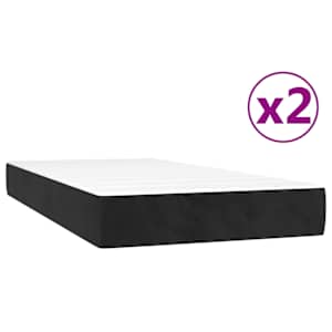 Box spring postel s matrací černá 200x200 cm samet - obrázek 5