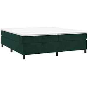 Box spring postel s matrací tmavě zelená 200x200 cm samet - obrázek 2