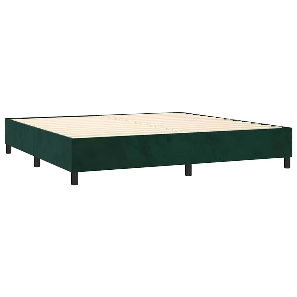 vidaXL Boxspring met matras fluweel donkergroen 200x200 cm groen, foto 4